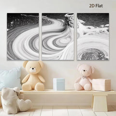 2D flat 1pc abstract paint swirl canvas wall art modern farmhouse decor living room bedroom gallery wrapped ready to hang botanical nature