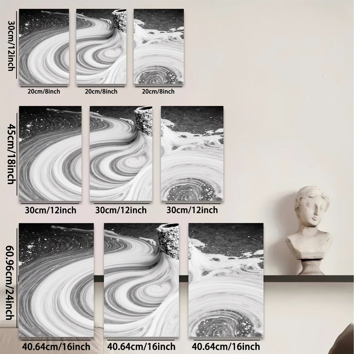 2D flat 1pc abstract paint swirl canvas wall art modern farmhouse decor living room bedroom gallery wrapped ready to hang botanical nature