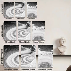 2D flat 1pc abstract paint swirl canvas wall art modern farmhouse decor living room bedroom gallery wrapped ready to hang botanical nature