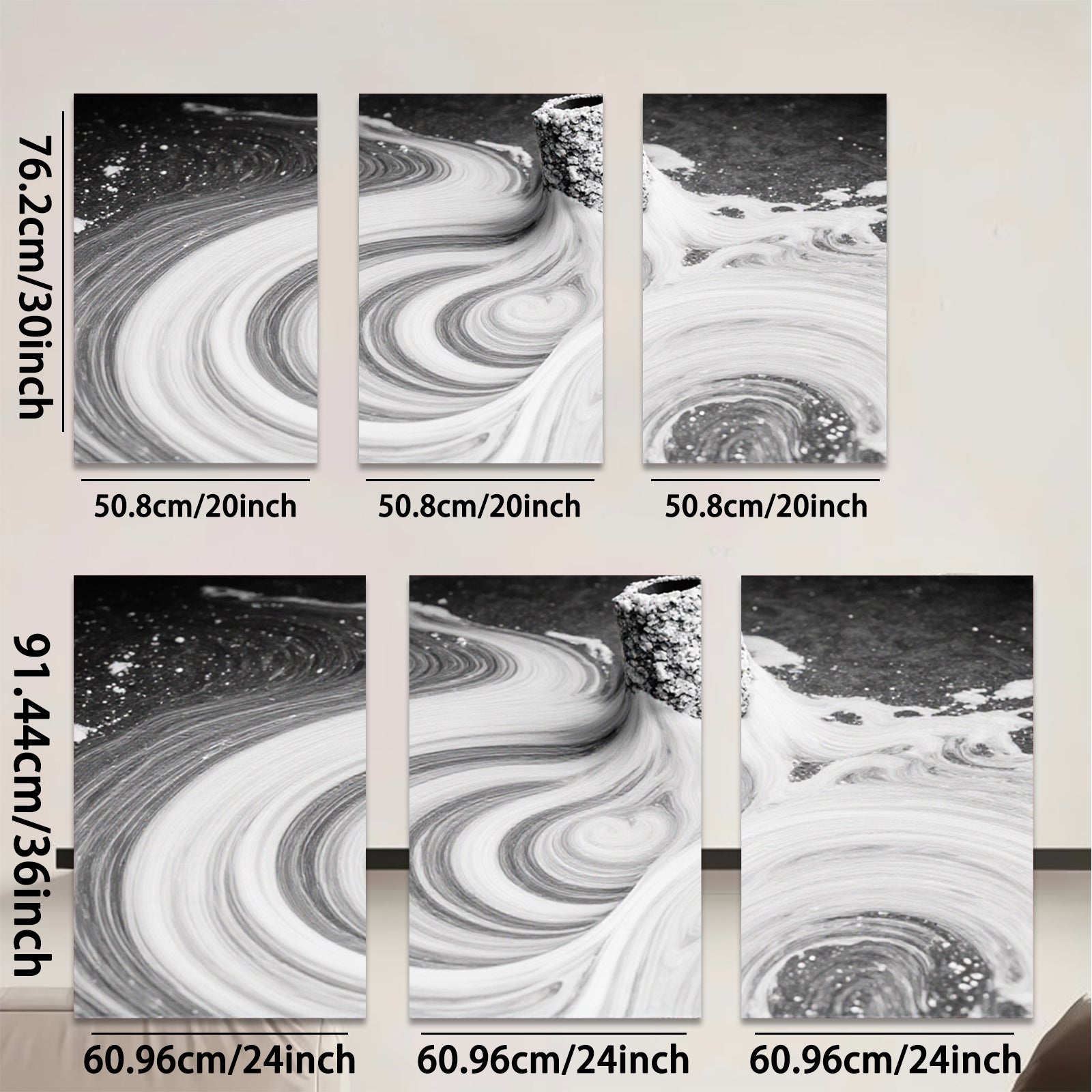 2D flat 1pc abstract paint swirl canvas wall art modern farmhouse decor living room bedroom gallery wrapped ready to hang botanical nature