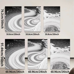 2D flat 1pc abstract paint swirl canvas wall art modern farmhouse decor living room bedroom gallery wrapped ready to hang botanical nature