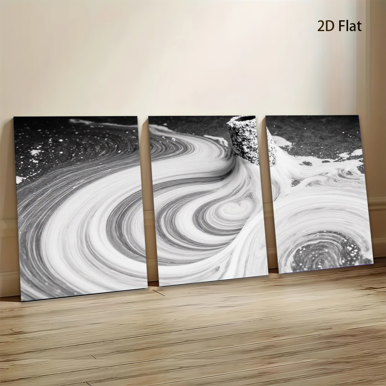 2D flat 1pc abstract paint swirl canvas wall art modern farmhouse decor living room bedroom gallery wrapped ready to hang botanical nature