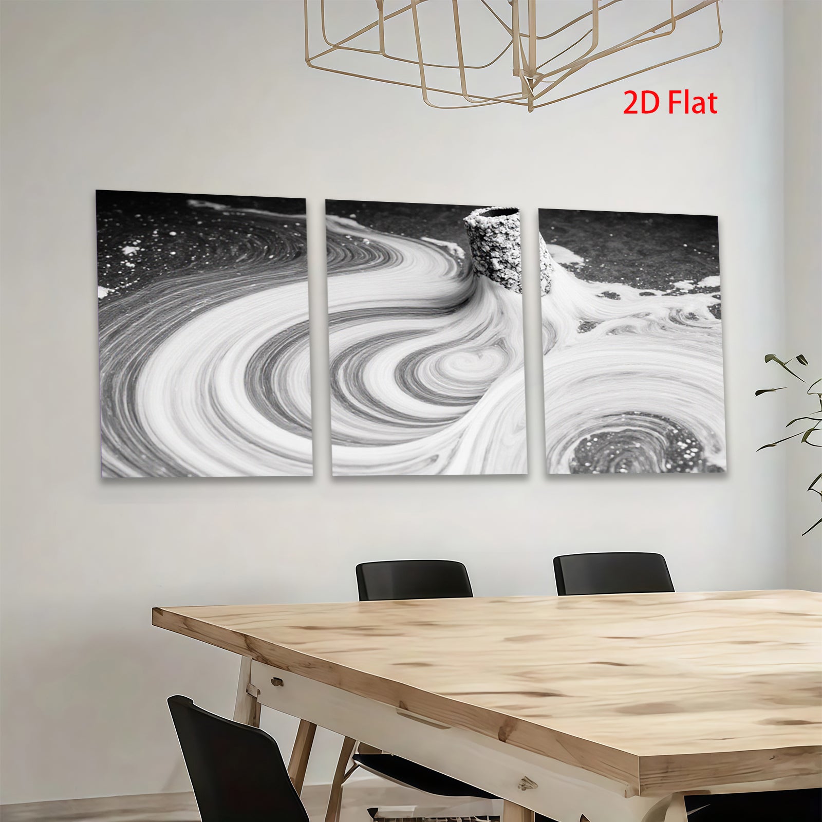 2D flat 1pc abstract paint swirl canvas wall art modern farmhouse decor living room bedroom gallery wrapped ready to hang botanical nature