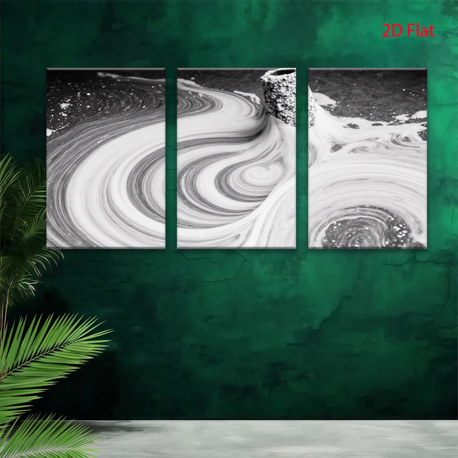 2D flat 1pc abstract paint swirl canvas wall art modern farmhouse decor living room bedroom gallery wrapped ready to hang botanical nature