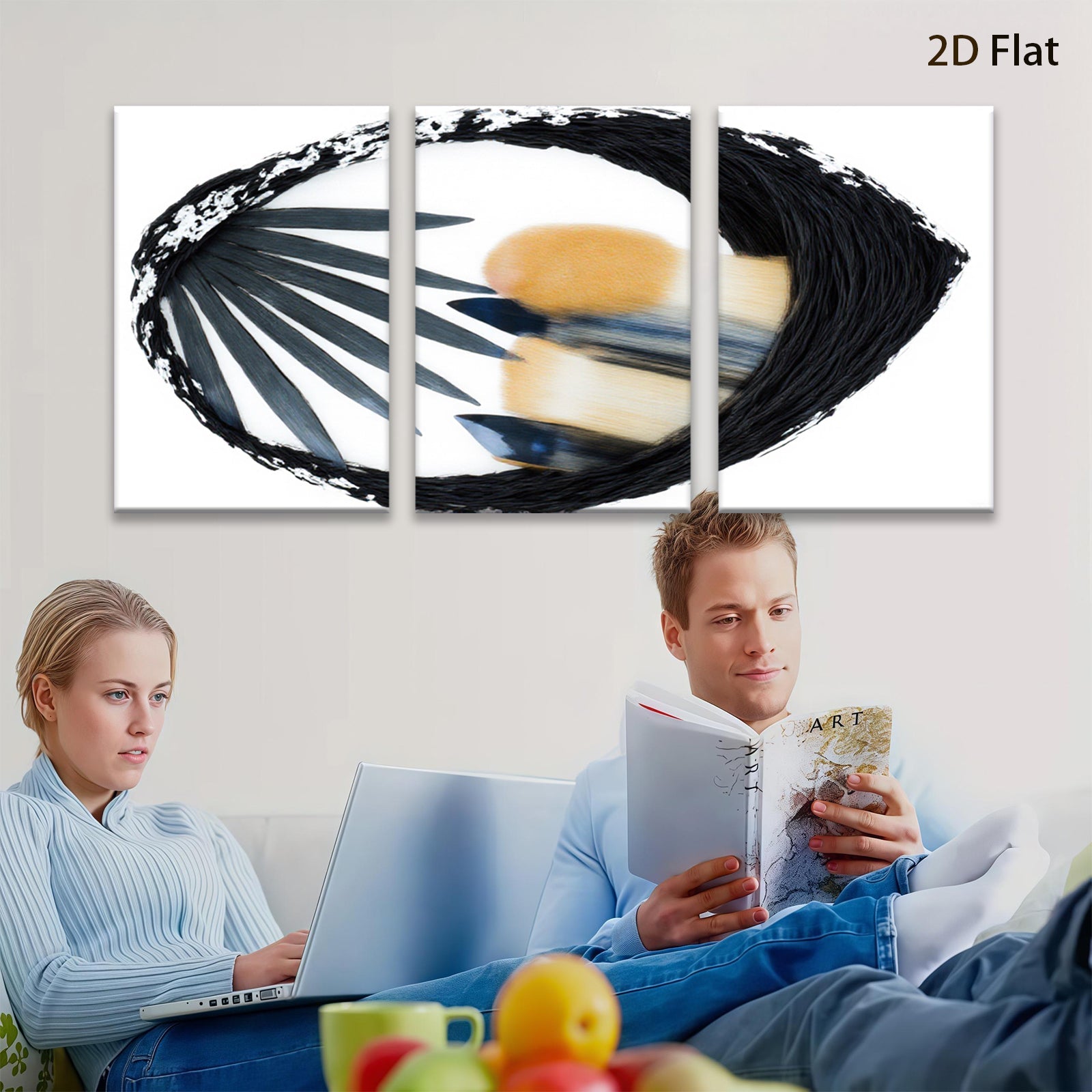 2D flat 1pc abstract palm fronds sunburst wall art modern farmhouse decor living room bedroom gallery wrapped canvas prints coastal style oversized statement piece trending now