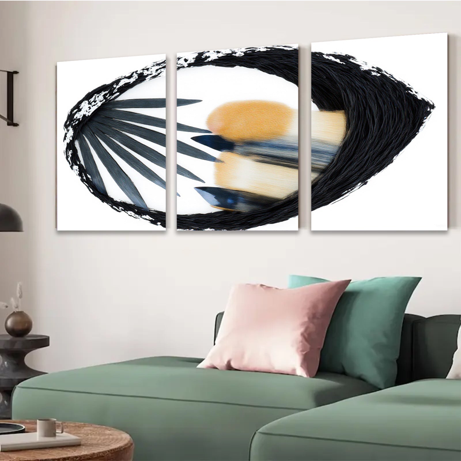 2D flat 1pc abstract palm fronds sunburst wall art modern farmhouse decor living room bedroom gallery wrapped canvas prints coastal style oversized statement piece trending now