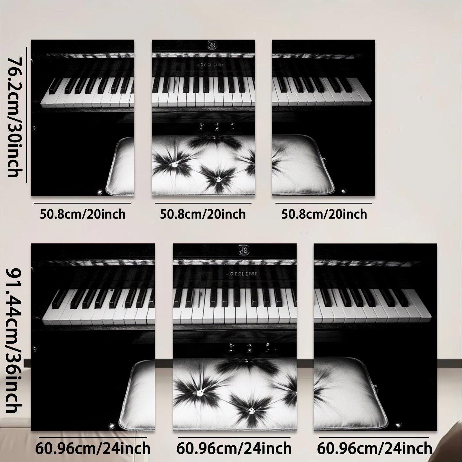 2D flat 1pc abstract piano keyboard musical instrument wall art canvas prints for living room bedroom office decor gallery wrapped farmhouse style modern minimalist