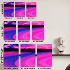 2D flat 1pc abstract pink waves modern wall art bedroom living room gallery wrapped canvas farmhouse style decor minimalist aesthetic trending now