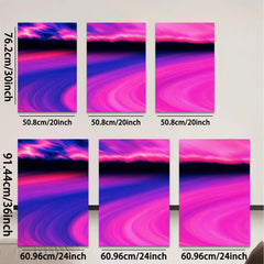 2D flat 1pc abstract pink waves modern wall art bedroom living room gallery wrapped canvas farmhouse style decor minimalist aesthetic trending now