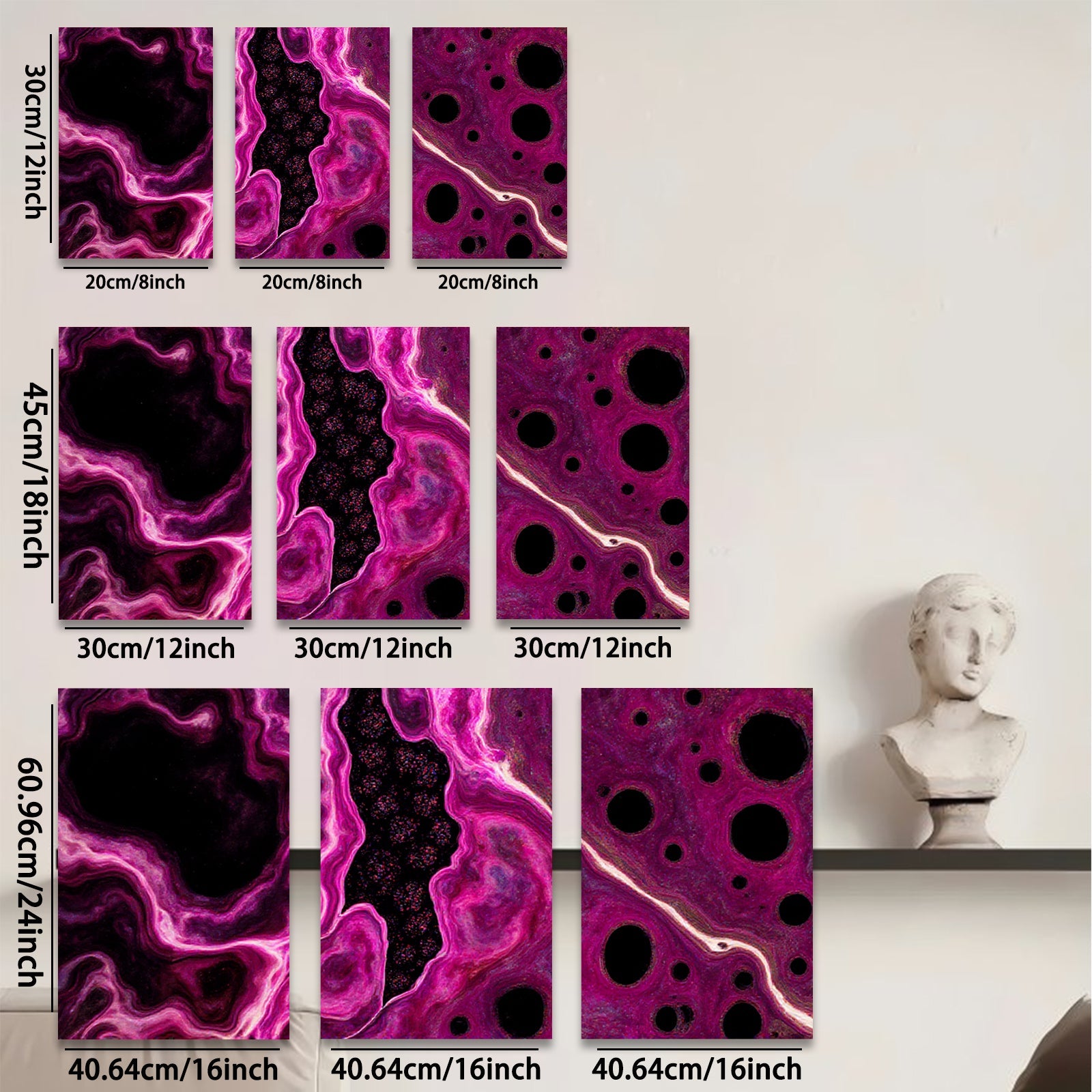 2D flat 1pc abstract purple marble swirls modern wall art decor for living room bedroom office farmhouse style gallery wrapped canvas prints