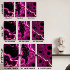 2D flat 1pc abstract purple marble swirls modern wall art decor for living room bedroom office farmhouse style gallery wrapped canvas prints