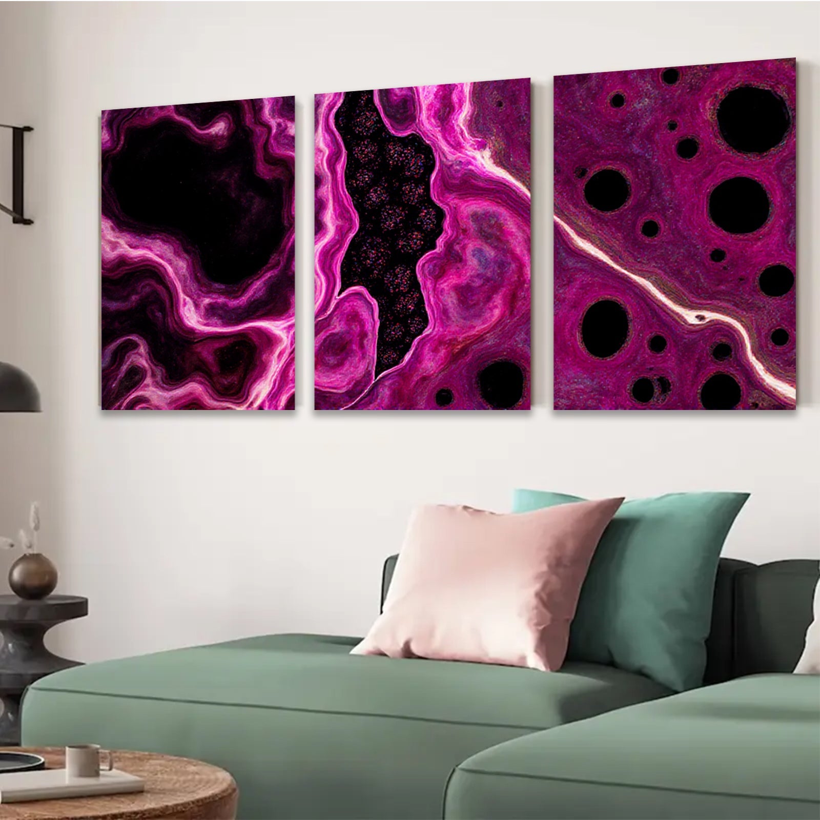 2D flat 1pc abstract purple marble swirls modern wall art decor for living room bedroom office farmhouse style gallery wrapped canvas prints
