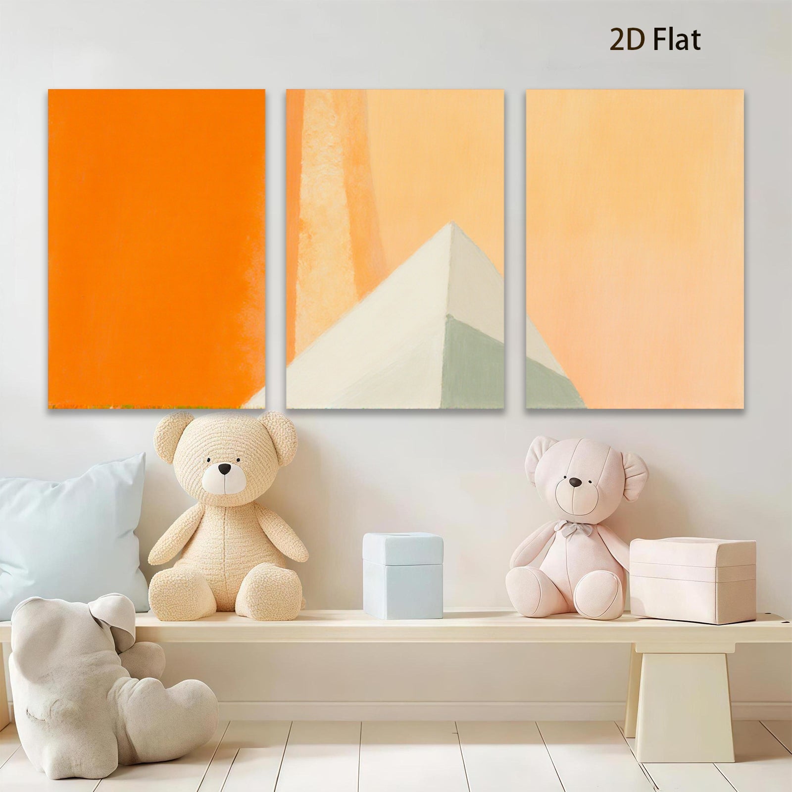 2D flat 1pc abstract pyramid geometric wall art modern minimalist canvas prints for living room bedroom office decor farmhouse style gallery wrapped ready to hang