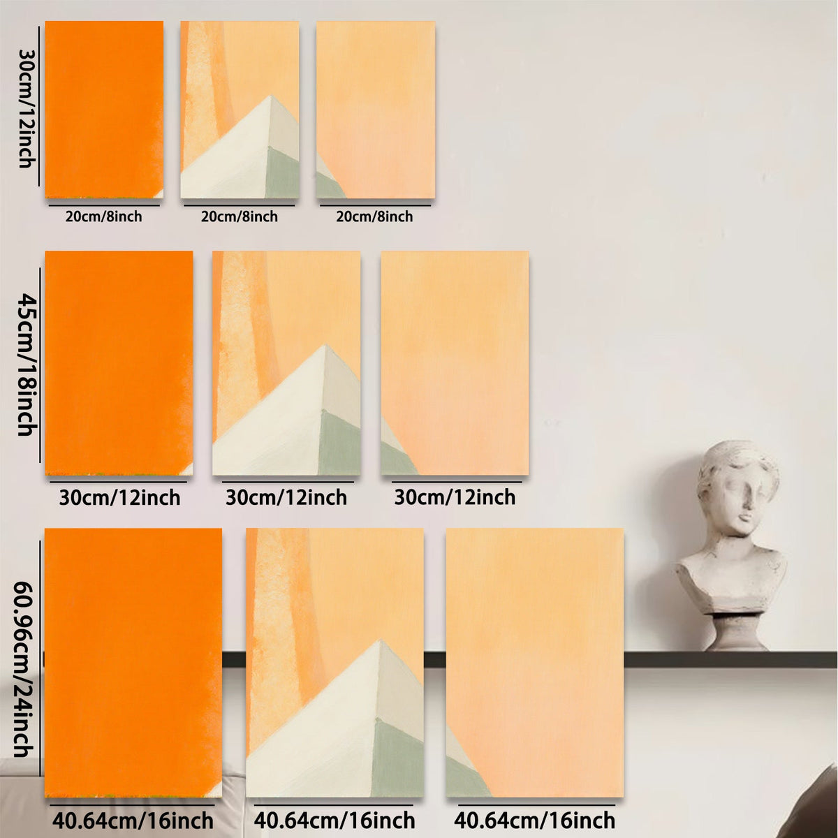 2D flat 1pc abstract pyramid geometric wall art modern minimalist canvas prints for living room bedroom office decor farmhouse style gallery wrapped ready to hang