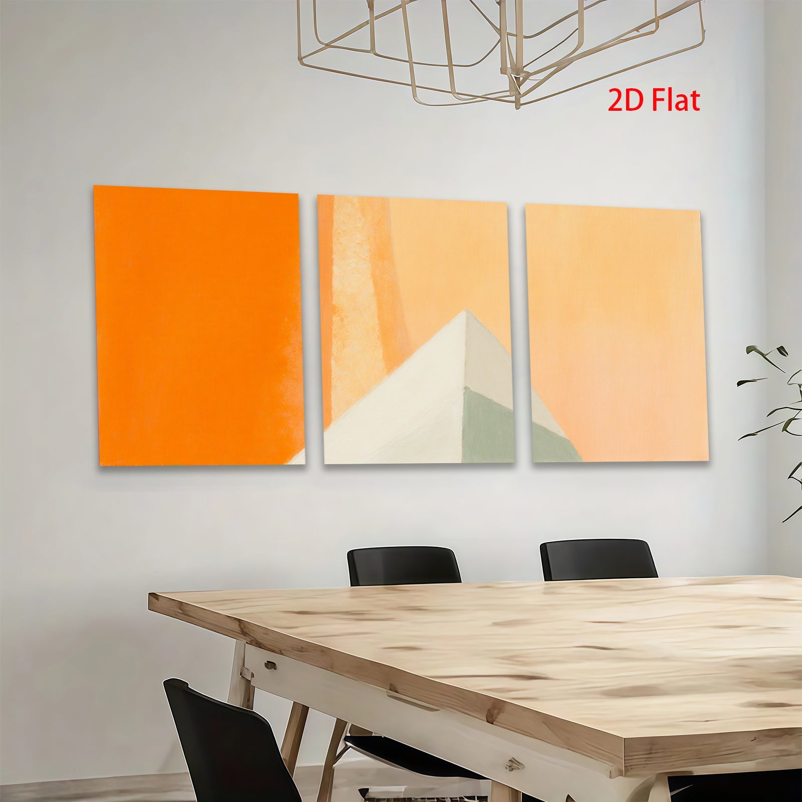 2D flat 1pc abstract pyramid geometric wall art modern minimalist canvas prints for living room bedroom office decor farmhouse style gallery wrapped ready to hang
