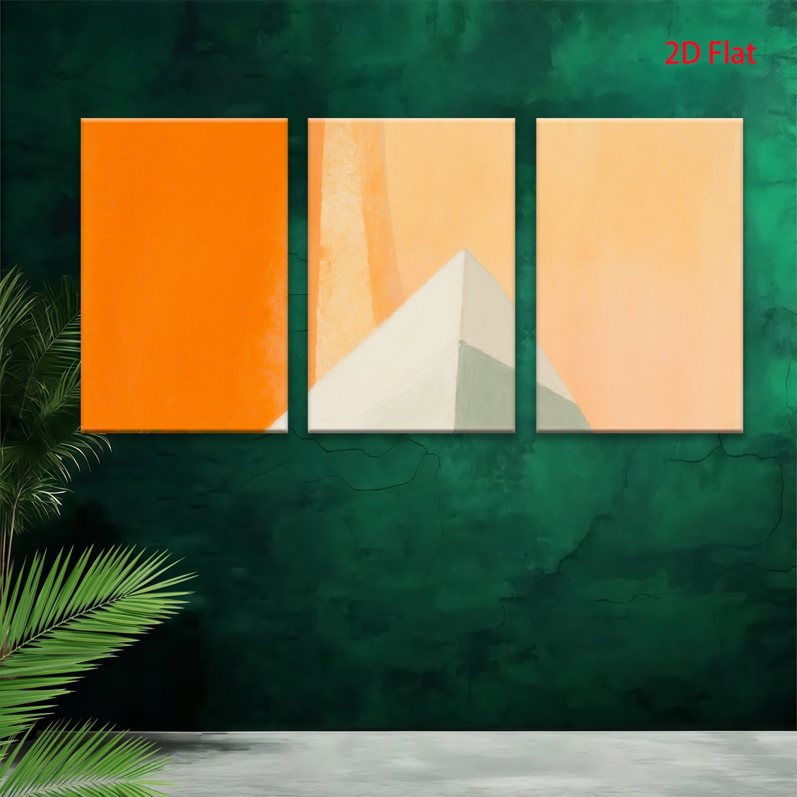 2D flat 1pc abstract pyramid geometric wall art modern minimalist canvas prints for living room bedroom office decor farmhouse style gallery wrapped ready to hang