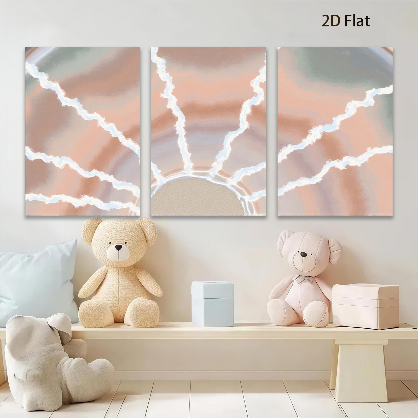 2D flat 1pc abstract radial burst warm tones modern farmhouse wall art living room bedroom decor gallery wrapped canvas prints statement piece cozy vibes trending now