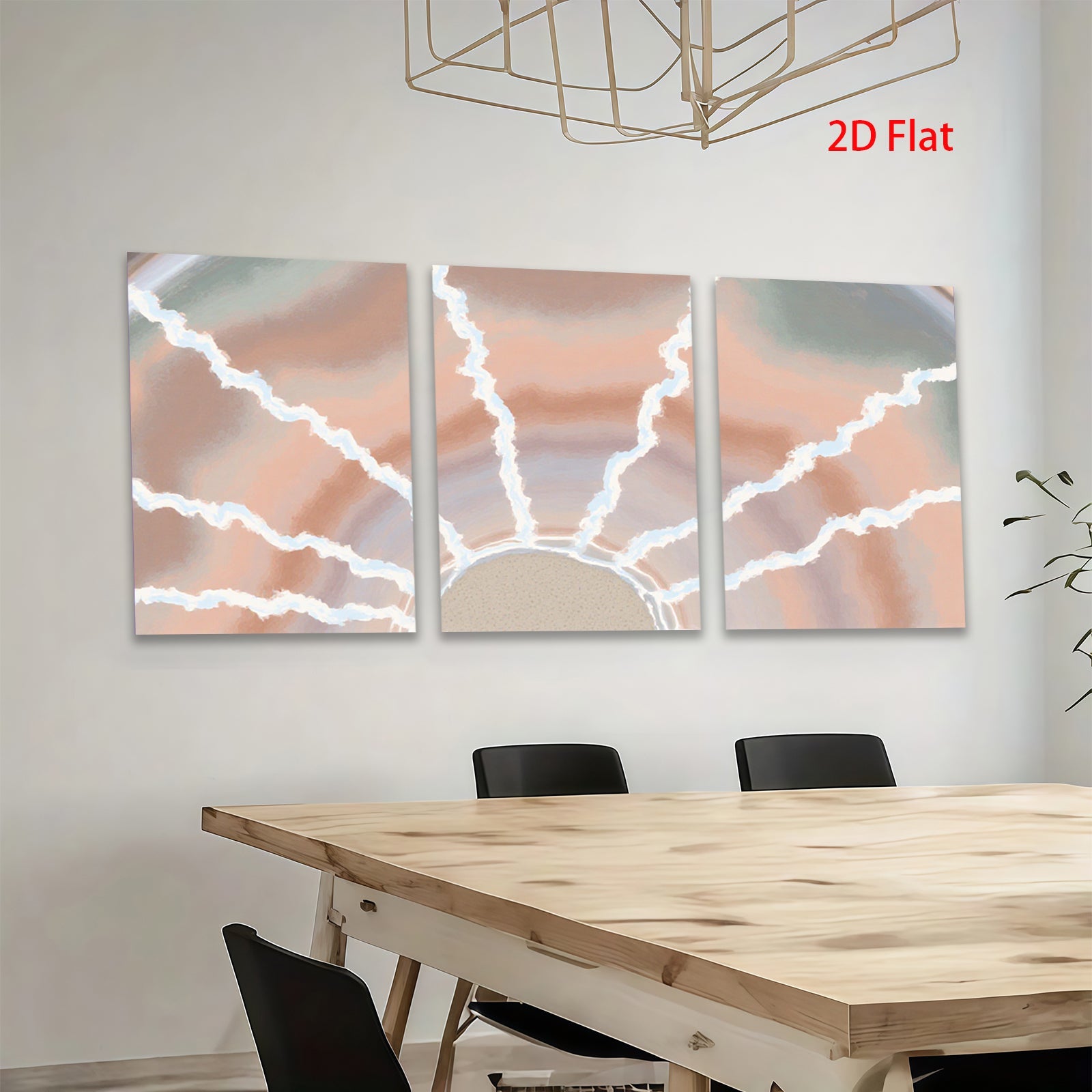 2D flat 1pc abstract radial burst warm tones modern farmhouse wall art living room bedroom decor gallery wrapped canvas prints statement piece cozy vibes trending now