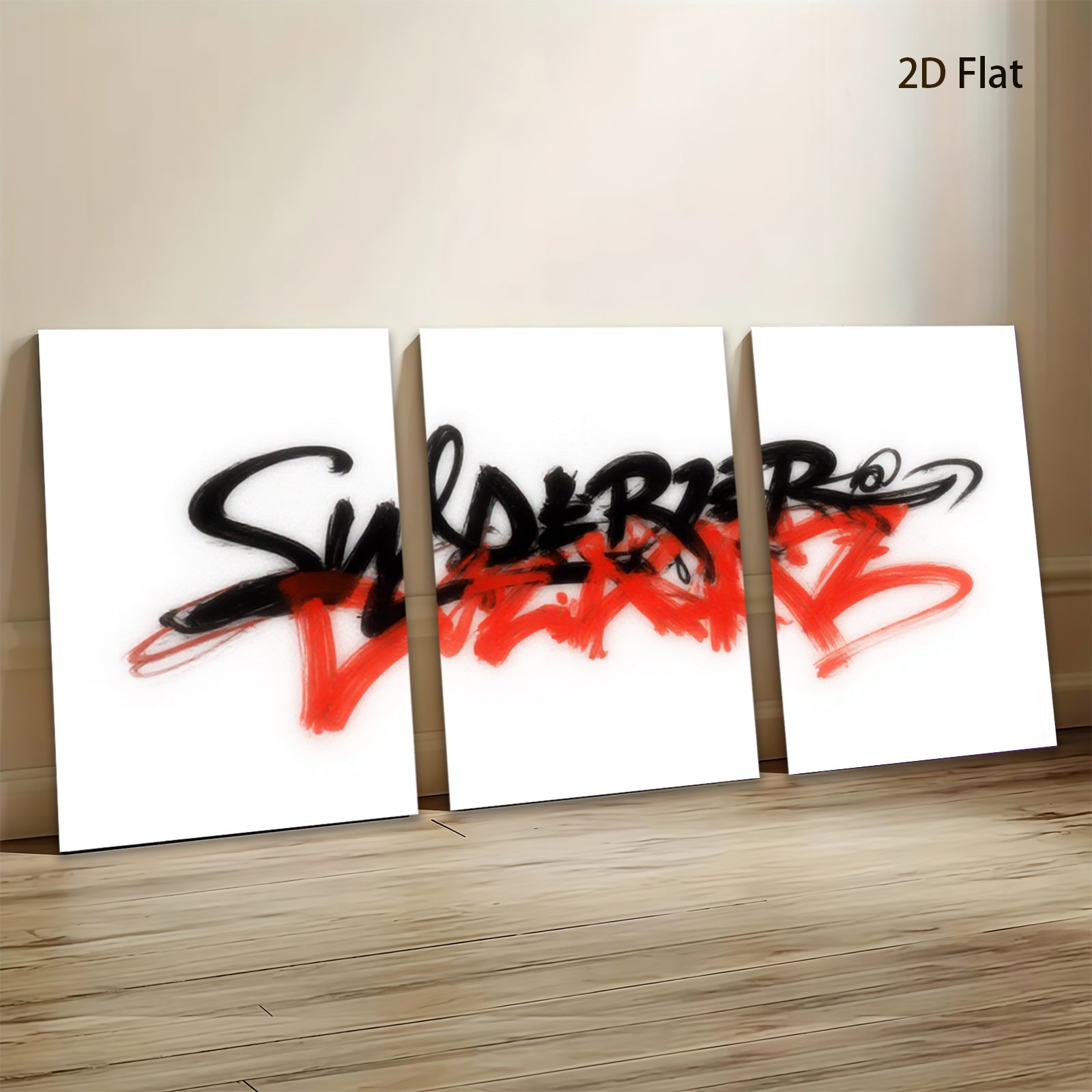 2D flat 1pc abstract red black brushstroke wall art modern minimalist canvas prints living room bedroom decor farmhouse style gallery wrapped ready to hang large size statement piece