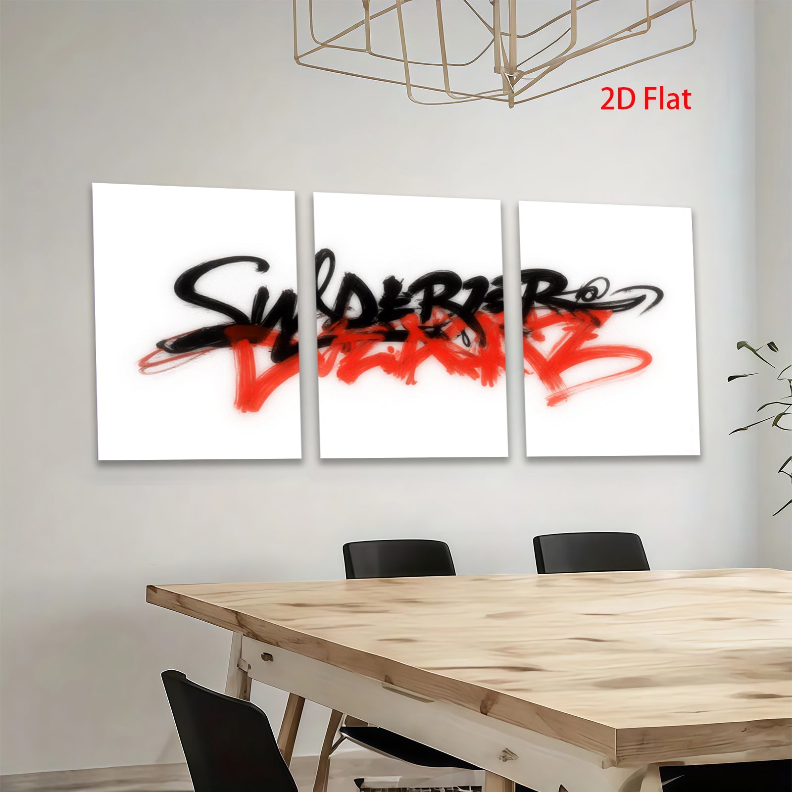 2D flat 1pc abstract red black brushstroke wall art modern minimalist canvas prints living room bedroom decor farmhouse style gallery wrapped ready to hang large size statement piece