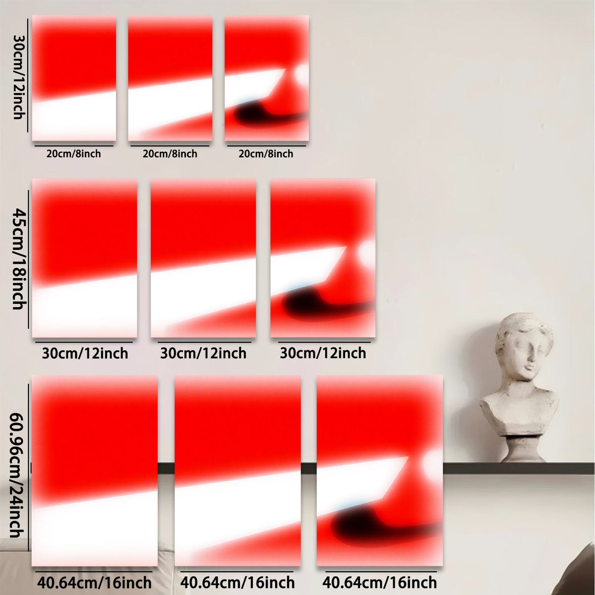 2D flat 1pc abstract red canvas wall art modern minimalist home decor living room bedroom office gallery wrapped ready to hang farmhouse style