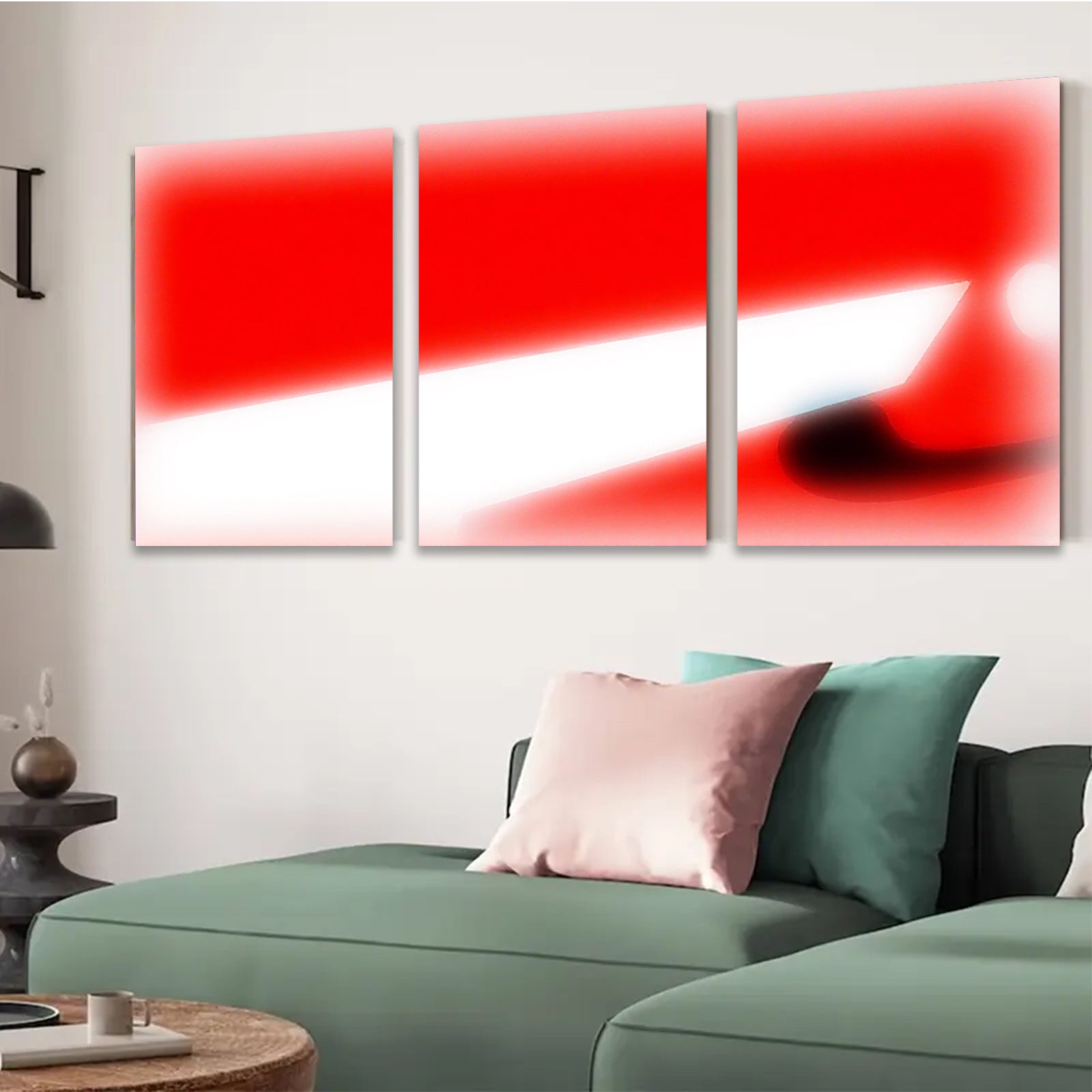 2D flat 1pc abstract red canvas wall art modern minimalist home decor living room bedroom office gallery wrapped ready to hang farmhouse style