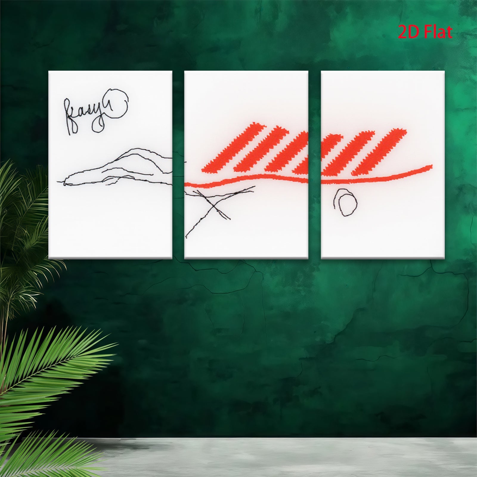 2D flat 1pc abstract red line art wall decor modern minimalist canvas prints living room bedroom office farmhouse style gallery wrapped ready to hang