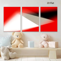2D flat 1pc abstract red white geometric wall art modern minimalist canvas prints for living room bedroom office decor farmhouse style gallery wrapped timeless elegance