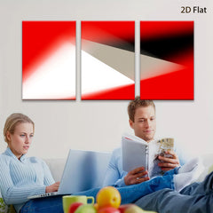 2D flat 1pc abstract red white geometric wall art modern minimalist canvas prints for living room bedroom office decor farmhouse style gallery wrapped timeless elegance