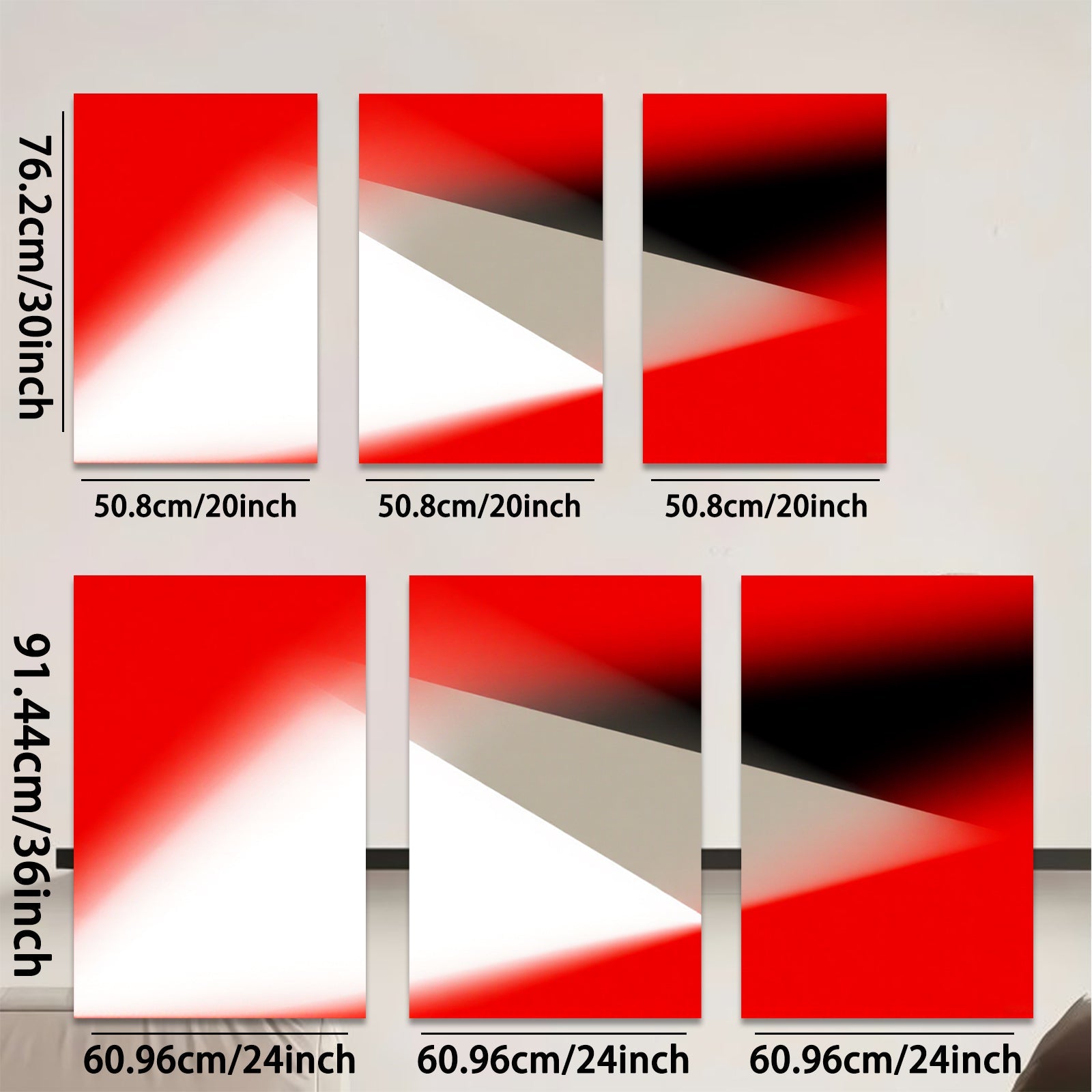 2D flat 1pc abstract red white geometric wall art modern minimalist canvas prints for living room bedroom office decor farmhouse style gallery wrapped timeless elegance