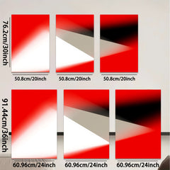 2D flat 1pc abstract red white geometric wall art modern minimalist canvas prints for living room bedroom office decor farmhouse style gallery wrapped timeless elegance