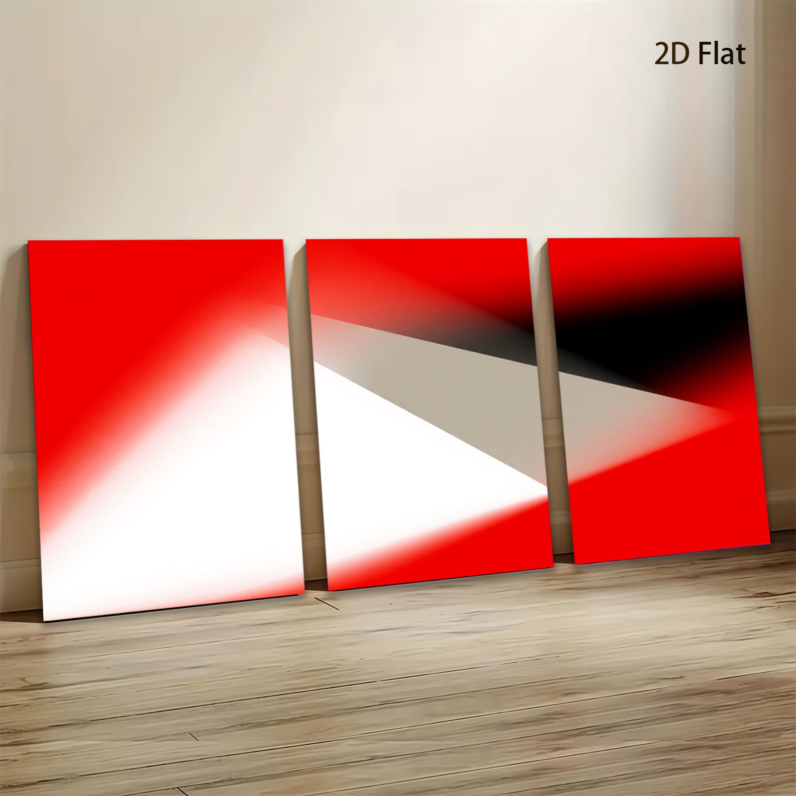 2D flat 1pc abstract red white geometric wall art modern minimalist canvas prints for living room bedroom office decor farmhouse style gallery wrapped timeless elegance