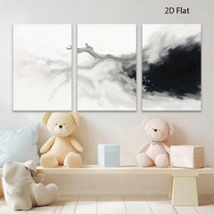 2D flat 1pc abstract smoke wave wall art modern minimalist canvas print for living room bedroom office home decor farmhouse style gallery wrapped ready to hang