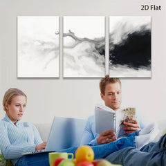 2D flat 1pc abstract smoke wave wall art modern minimalist canvas print for living room bedroom office home decor farmhouse style gallery wrapped ready to hang