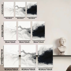 2D flat 1pc abstract smoke wave wall art modern minimalist canvas print for living room bedroom office home decor farmhouse style gallery wrapped ready to hang