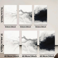 2D flat 1pc abstract smoke wave wall art modern minimalist canvas print for living room bedroom office home decor farmhouse style gallery wrapped ready to hang