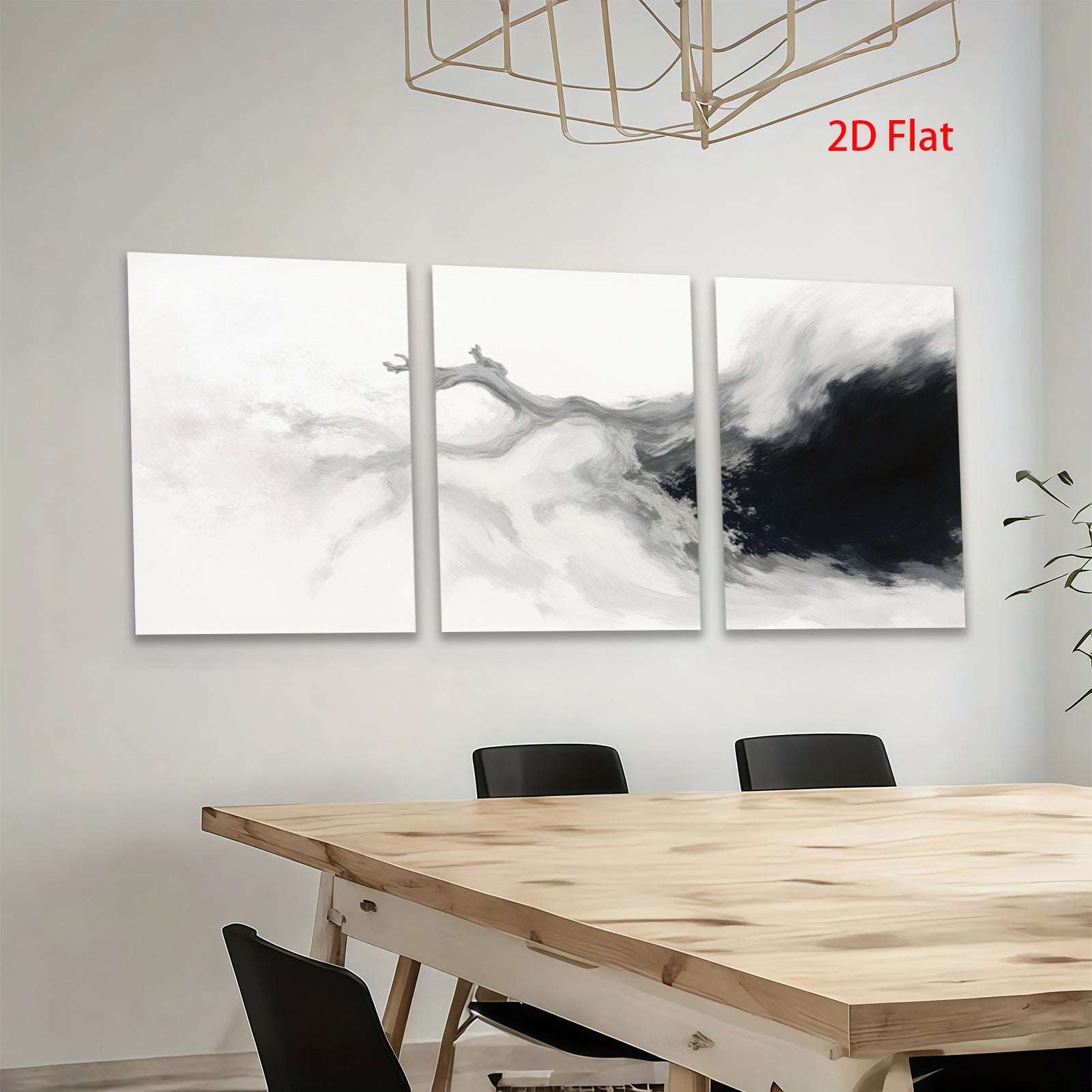 2D flat 1pc abstract smoke wave wall art modern minimalist canvas print for living room bedroom office home decor farmhouse style gallery wrapped ready to hang