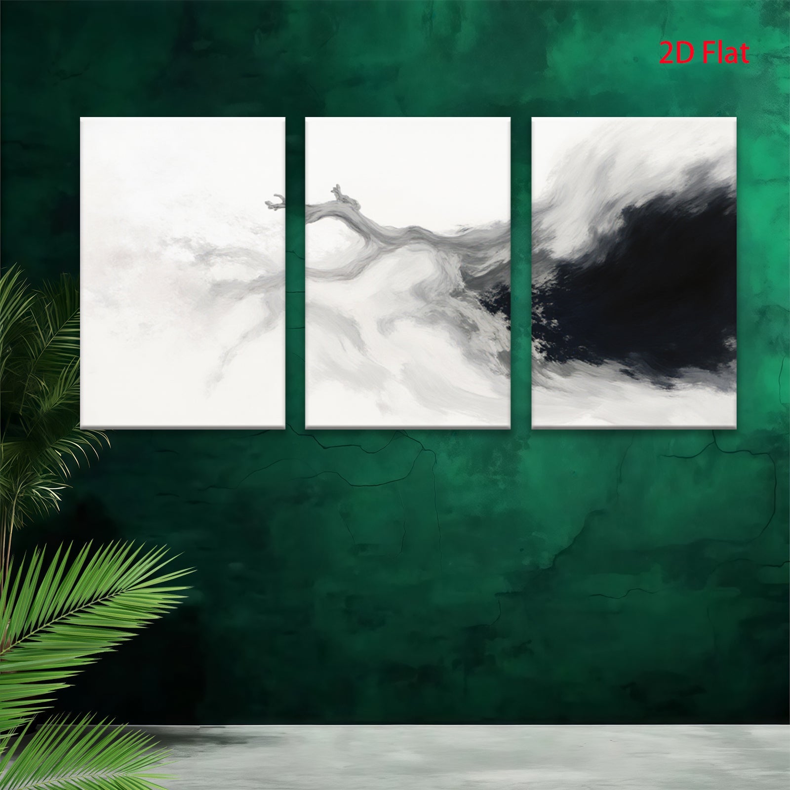 2D flat 1pc abstract smoke wave wall art modern minimalist canvas print for living room bedroom office home decor farmhouse style gallery wrapped ready to hang