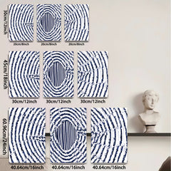 2D flat 1pc abstract spiral blue wall art modern home decor living room bedroom office gallery wrapped canvas prints farmhouse style trending now