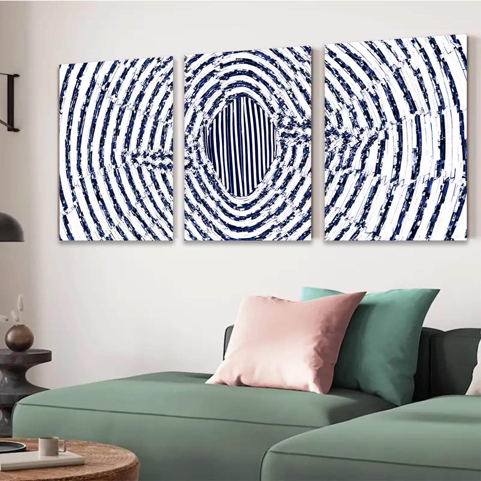 2D flat 1pc abstract spiral blue wall art modern home decor living room bedroom office gallery wrapped canvas prints farmhouse style trending now