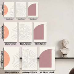 2D flat 1pc abstract spiral geometric wall art modern minimalist canvas prints for living room bedroom office decor farmhouse aesthetic gallery wrapped