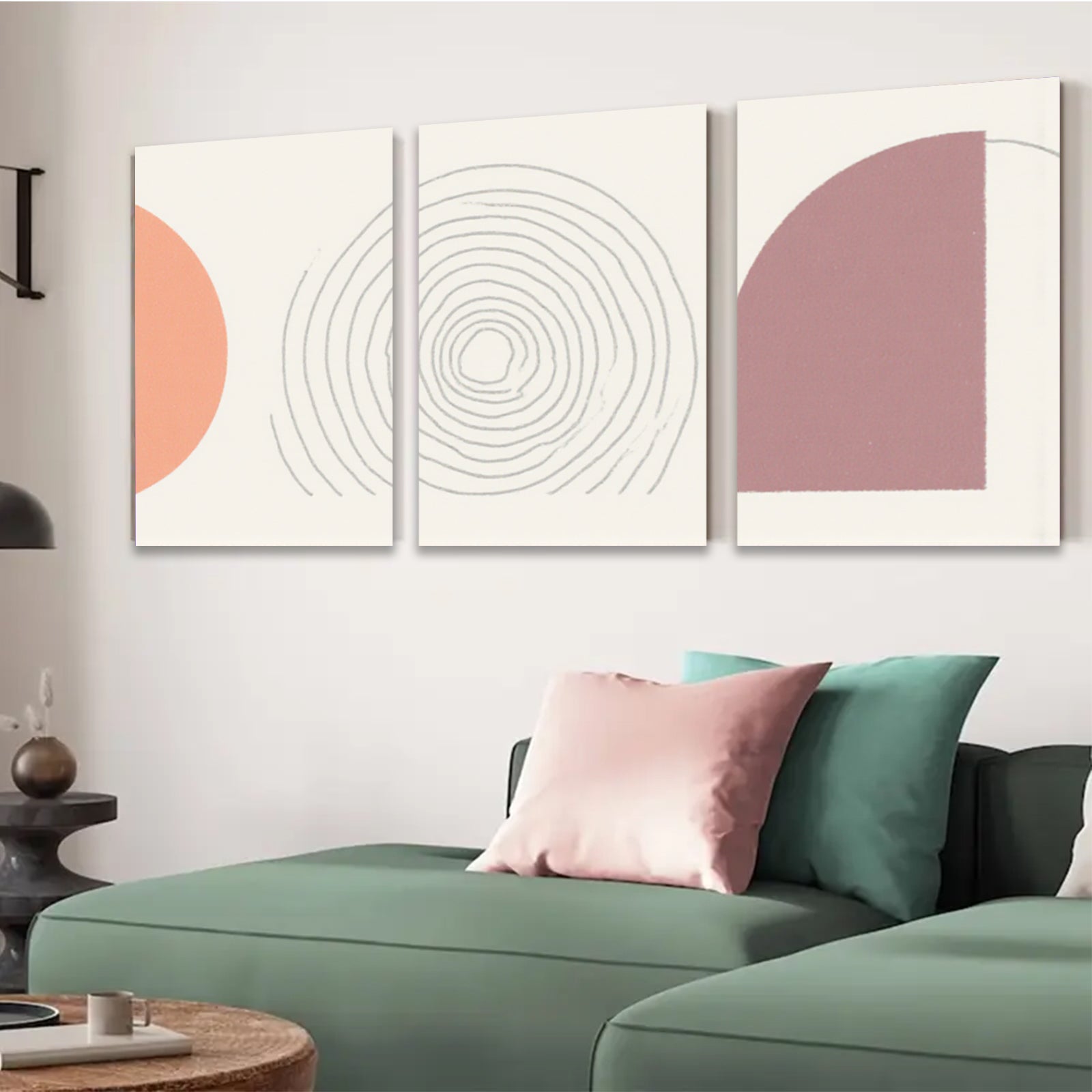 2D flat 1pc abstract spiral geometric wall art modern minimalist canvas prints for living room bedroom office decor farmhouse aesthetic gallery wrapped