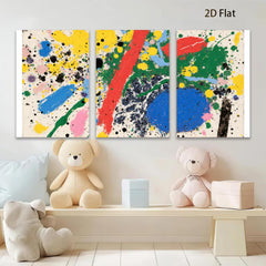2D flat 1pc abstract splash vibrant color canvas wall art modern farmhouse living room bedroom decor gallery wrapped ready hang