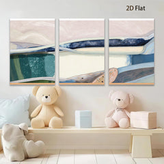2D flat 1pc abstract strokes vibrant color palette modern wall art living room bedroom gallery wrapped canvas farmhouse style decor