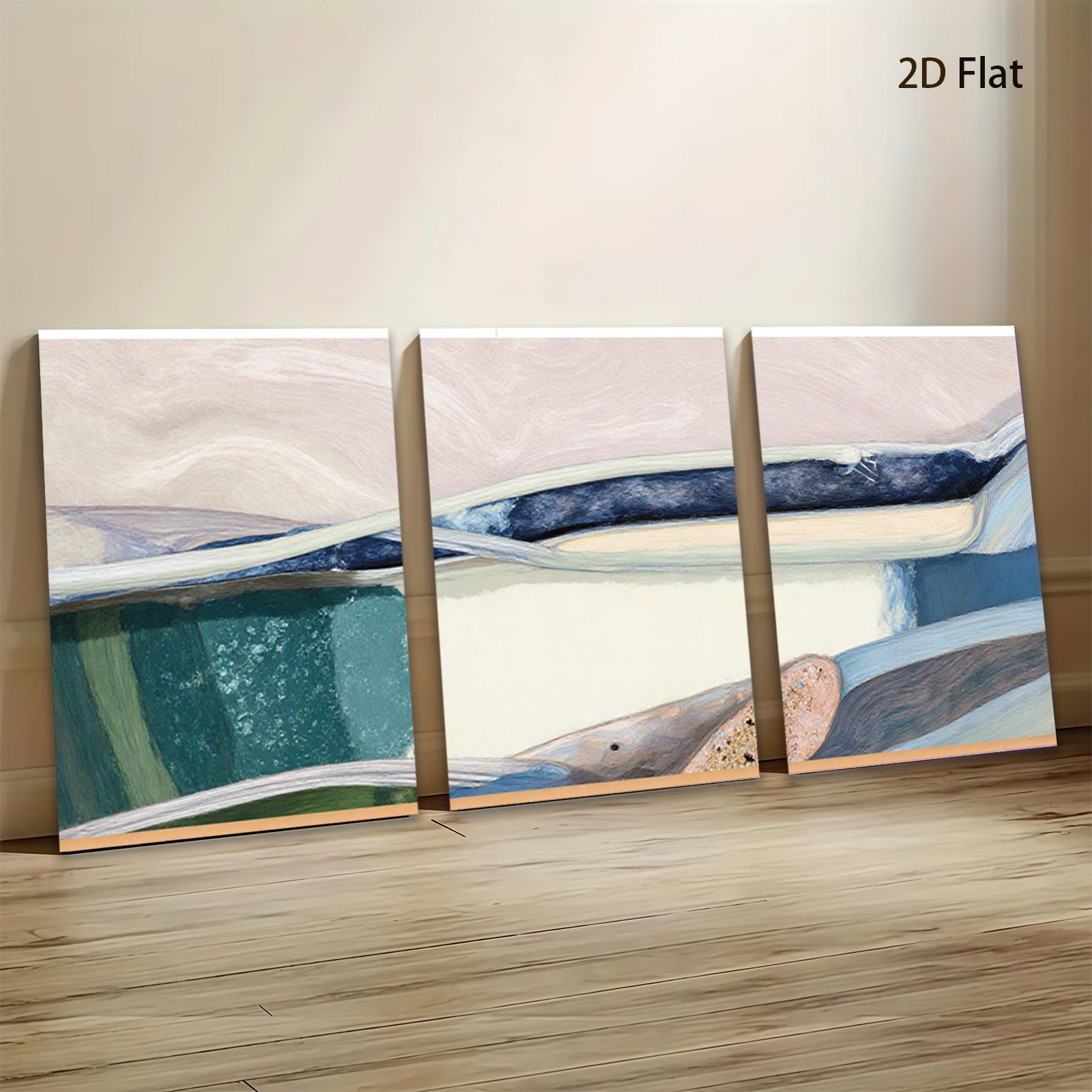 2D flat 1pc abstract strokes vibrant color palette modern wall art living room bedroom gallery wrapped canvas farmhouse style decor