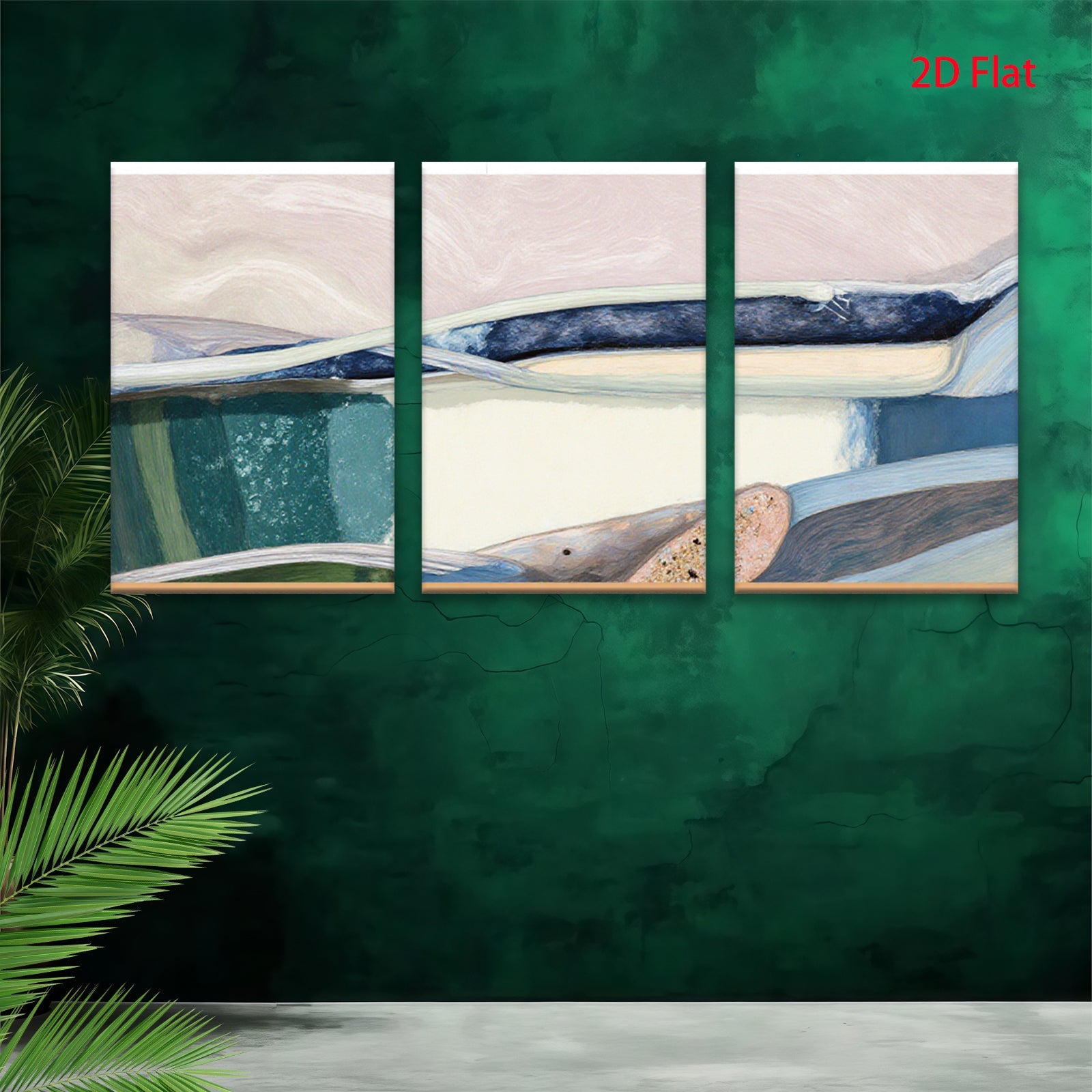 2D flat 1pc abstract strokes vibrant color palette modern wall art living room bedroom gallery wrapped canvas farmhouse style decor