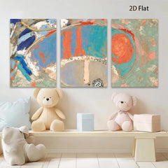2D flat 1pc abstract swirling blues reds modern wall art living room bedroom home decor gallery wrapped canvas farmhouse style statement piece