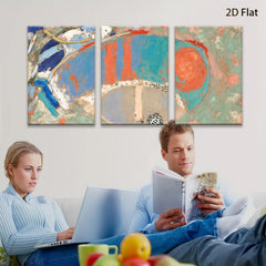 2D flat 1pc abstract swirling blues reds modern wall art living room bedroom home decor gallery wrapped canvas farmhouse style statement piece