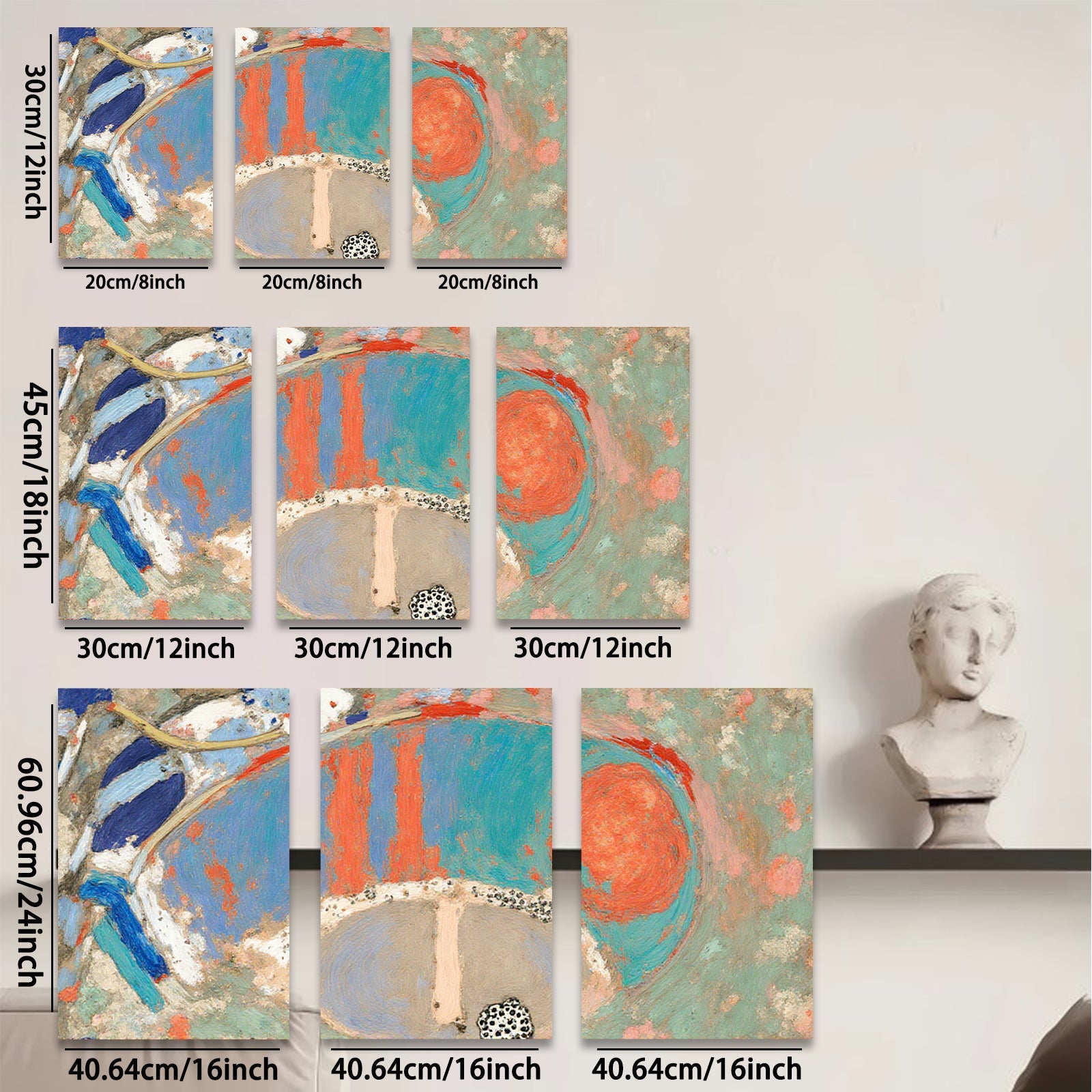 2D flat 1pc abstract swirling blues reds modern wall art living room bedroom home decor gallery wrapped canvas farmhouse style statement piece