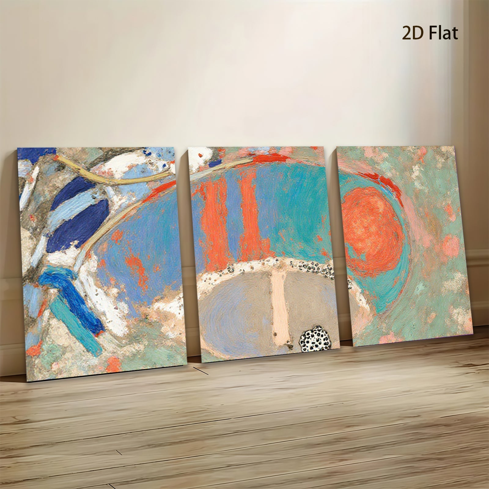 2D flat 1pc abstract swirling blues reds modern wall art living room bedroom home decor gallery wrapped canvas farmhouse style statement piece